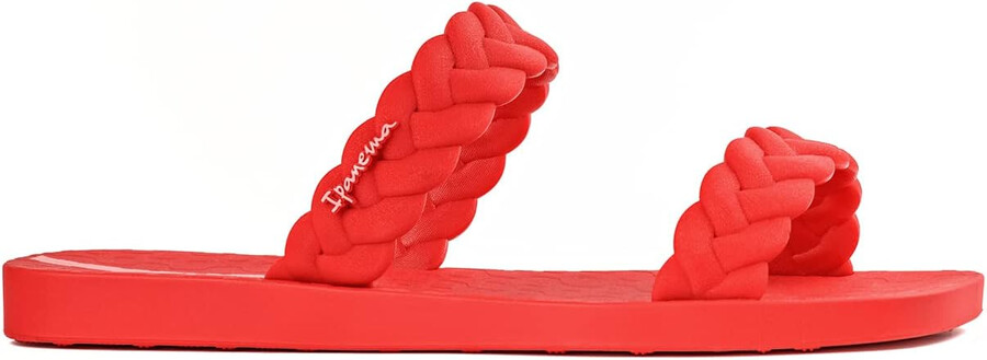 ipanema fever slides für damen – bequeme und trendige slip-on-sandalen flip-flops für damen mit geflochtenen doppelriemen rot größe 7 slides