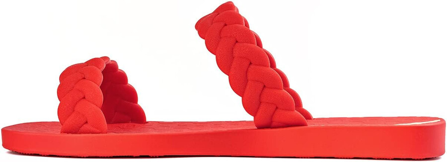 ipanema fever slides für damen – bequeme und trendige slip-on-sandalen flip-flops für damen mit geflochtenen doppelriemen rot größe 7 slides