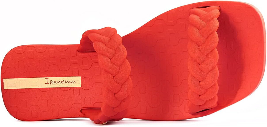 ipanema fever slides für damen – bequeme und trendige slip-on-sandalen flip-flops für damen mit geflochtenen doppelriemen rot größe 7 slides