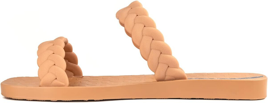 ipanema fever slides für damen – bequeme und trendige slip-on-sandalen flip-flops mit geflochtenen doppelriemen braunbeige größe 5 slides