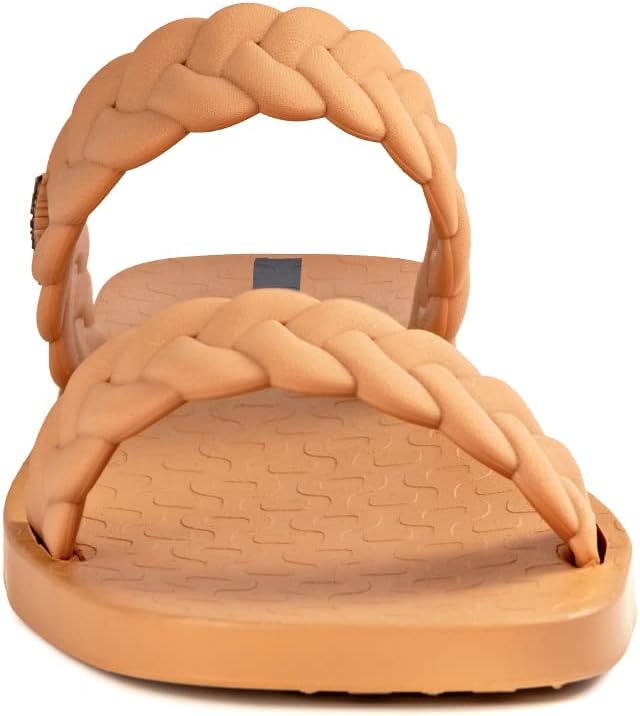 ipanema fever slides für damen – bequeme und trendige slip-on-sandalen flip-flops mit geflochtenen doppelriemen braunbeige größe 5 slides