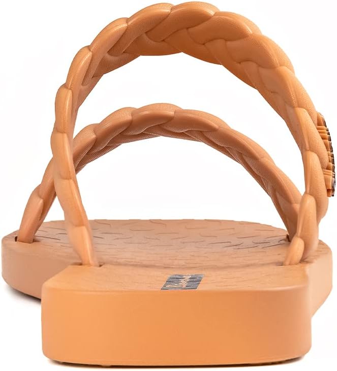 ipanema fever slides für damen – bequeme und trendige slip-on-sandalen flip-flops mit geflochtenen doppelriemen braunbeige größe 5 slides