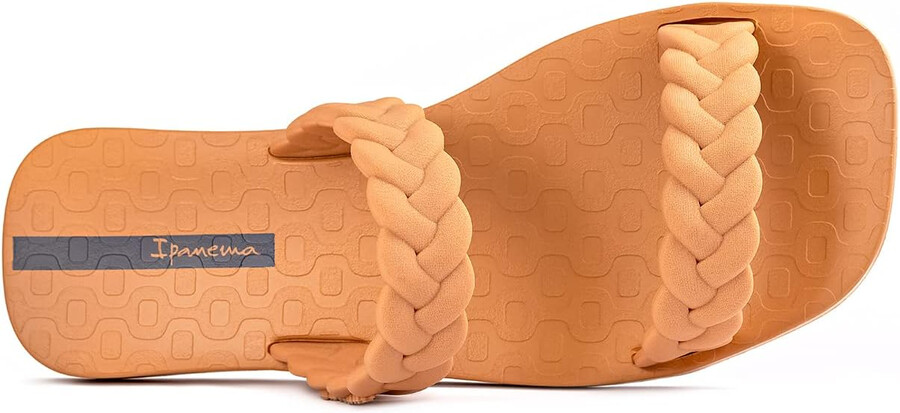ipanema fever slides für damen – bequeme und trendige slip-on-sandalen flip-flops mit geflochtenen doppelriemen braunbeige größe 5 slides
