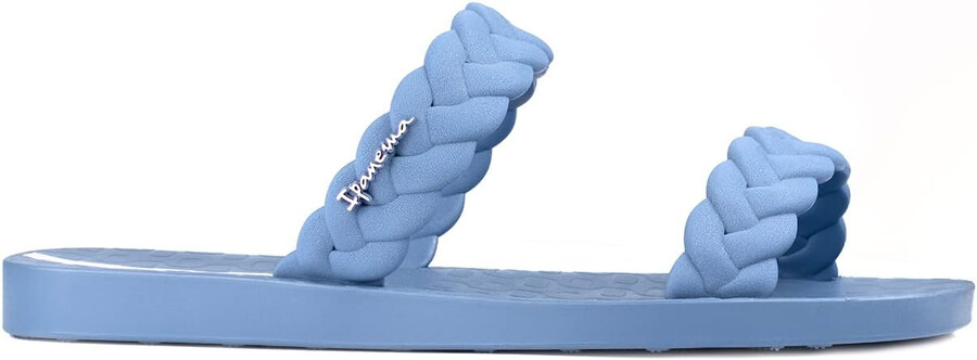 ipanema fever slides für damen – bequeme und trendige slip-on-sandalen flip-flops für damen mit geflochtenen doppelriemen blau größe 7 slides