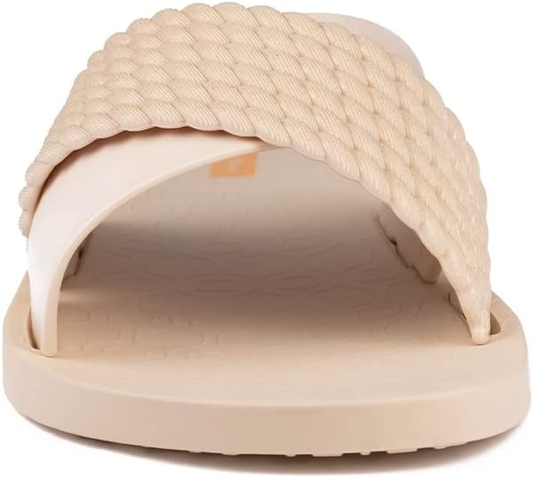 ipanema damen street ii slides – bequeme und trendige slip-on-sandalen flip-flops für damen mit breitem minimalistischem gekreuztem obermaterial beigebeige größe 7 flip-flops