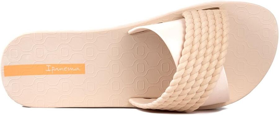 ipanema damen street ii slides – bequeme und trendige slip-on-sandalen flip-flops für damen mit breitem minimalistischem gekreuztem obermaterial beigebeige größe 7 flip-flops