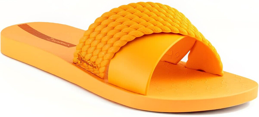 ipanema damen street ii slides – bequeme und trendige slip-on-sandalen flip-flops für damen mit breitem minimalistischem gekreuztem obermaterial orangeorange größe 6 flip-flops