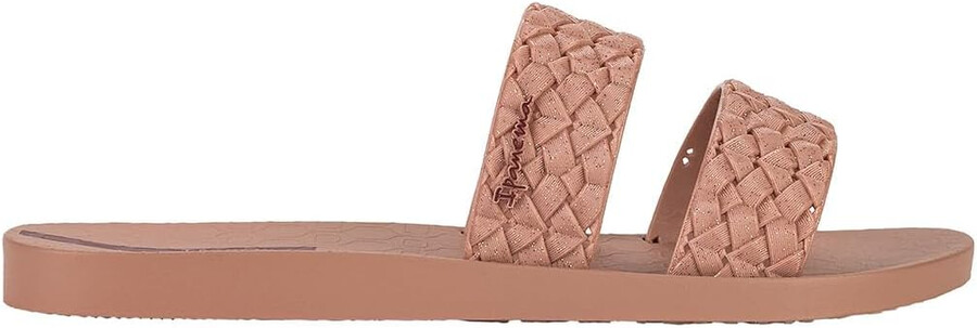 ipanema renda ii fem damen-sandalen – elegante pantoletten zum hineinschlüpfen mit gewebten riemen sommersandalen flache sandalen mit gepolstertem fußbett glitzerrosa größe 7 schuhe