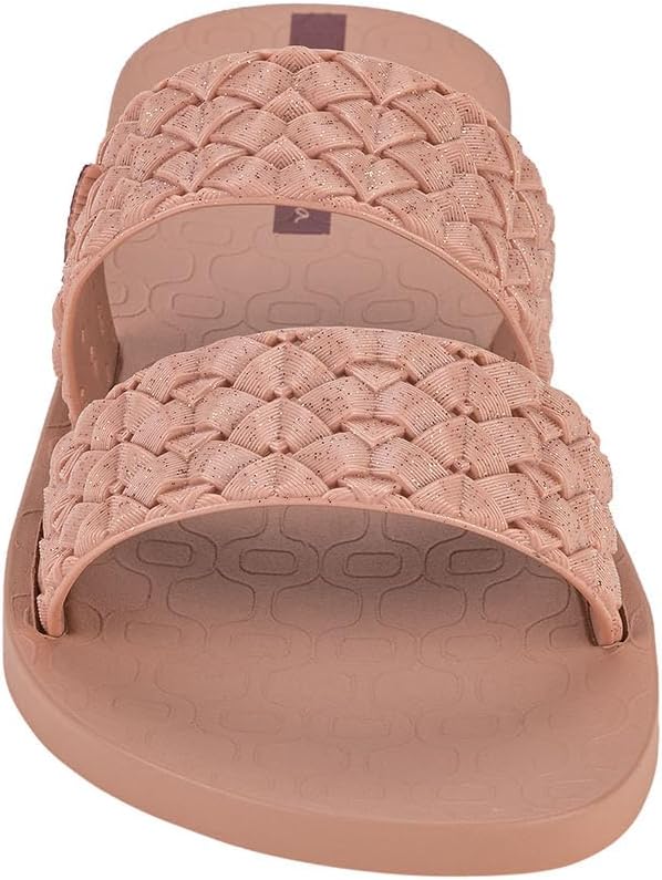 ipanema renda ii fem damen-sandalen – elegante pantoletten zum hineinschlüpfen mit gewebten riemen sommersandalen flache sandalen mit gepolstertem fußbett glitzerrosa größe 7 schuhe