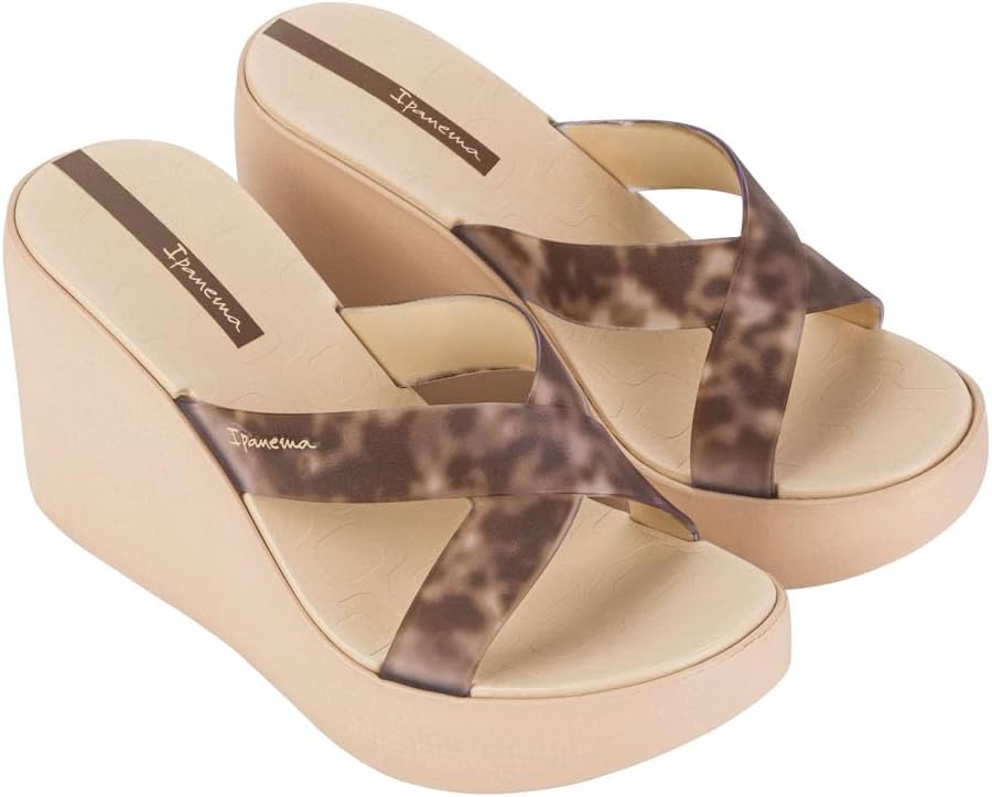 ipanema high fashion damen-plateausandalen – bequeme slip-on-plateausandalen für damen elegante sommer-heels keilsandalen sommer-kleidersandalen damen-plateausandalen beigetransparent größe 6 pantoletten