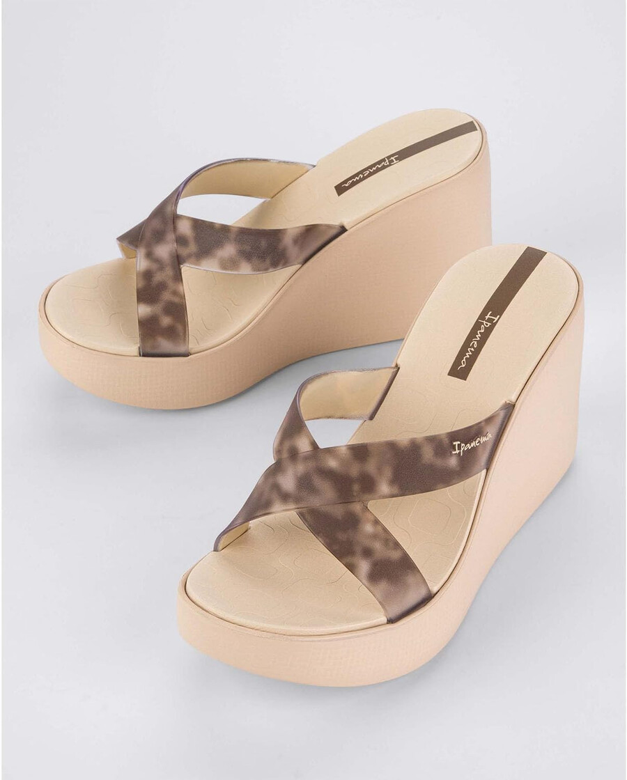 ipanema high fashion damen-plateausandalen – bequeme slip-on-plateausandalen für damen elegante sommer-heels keilsandalen sommer-kleidersandalen damen-plateausandalen beigetransparent größe 6 pantoletten