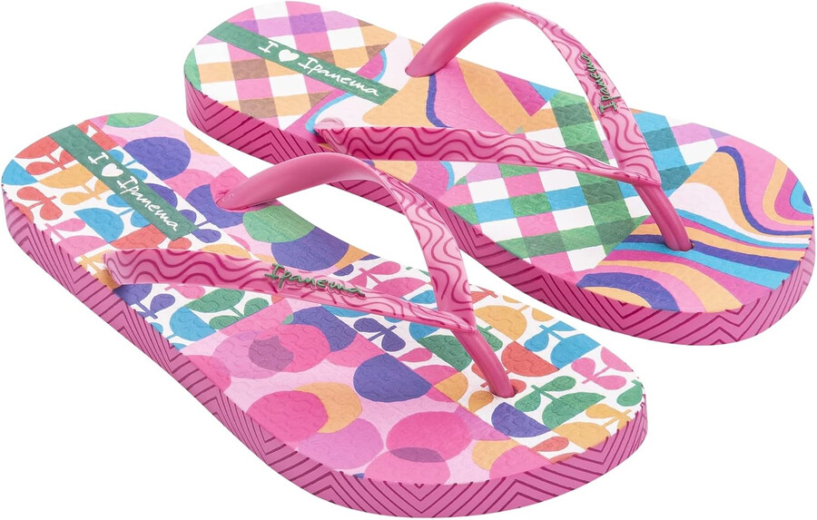 ipanema damen-flip-flop „expression – bequeme stylische und modische sommersandale in verschiedenen farben mit anatomischem fußbett und rutschfester sohle pink grün und gelb größe 10 flip-flops