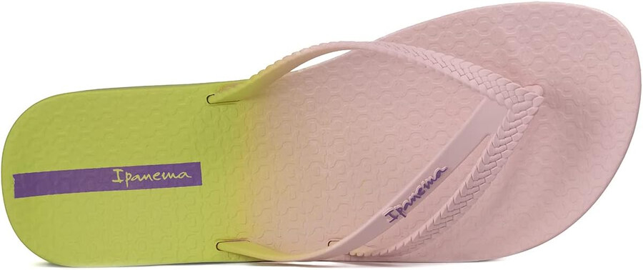 ipanema damen-zehentrenner bossa soft chic – bequeme und farbenfrohe slip-on-sandalen mit doppeltem y-riemen und mehrfarbigem design rosagrün größe 89 zehentrenner