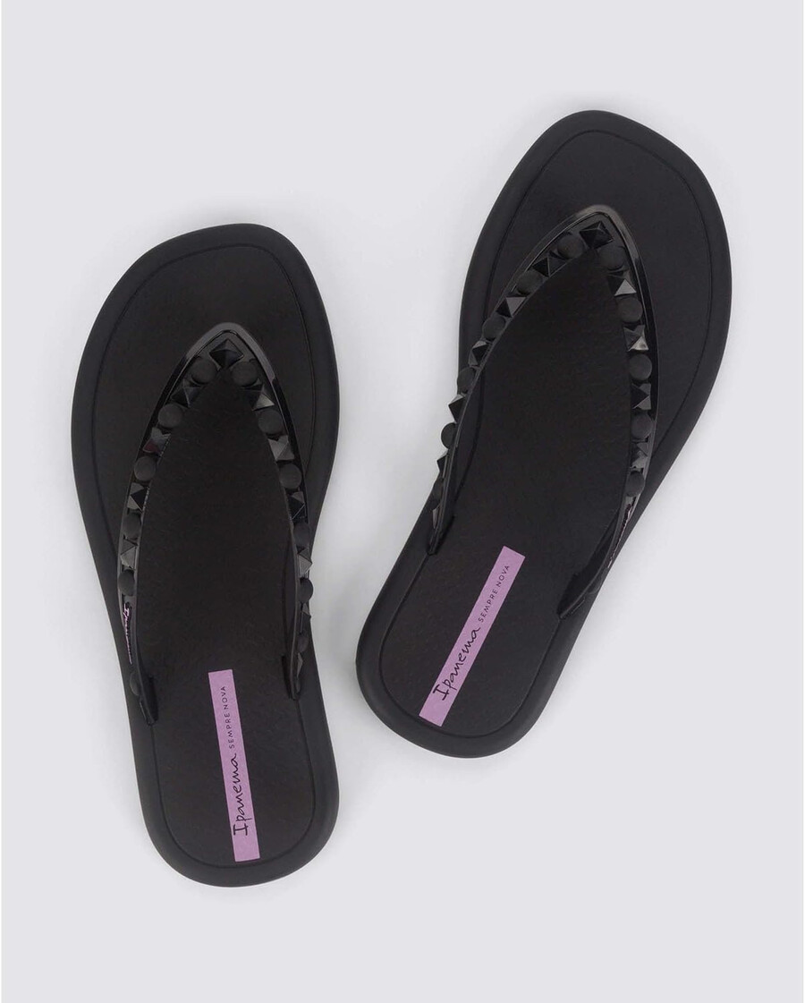 ipanema meu sol rasteira damen-flip-flops – zehentrenner mit nieten zehentrenner mit fußgewölbeunterstützung strand-flip-flops elegante zehentrenner sandalen mit nieten schwarzlila größe 8 flip-flops